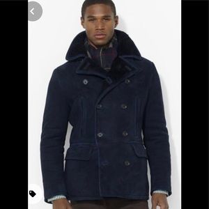 NWOT Men’s Ralph Lauren Polo Shearling Pea Coat